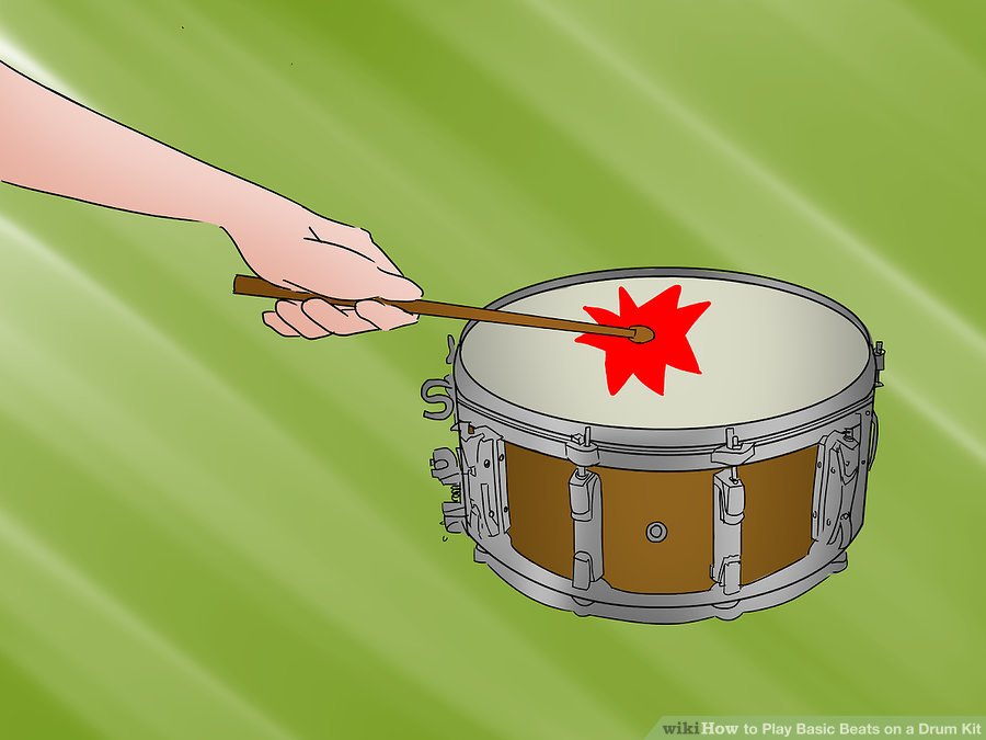 Đánh vào trống bass.