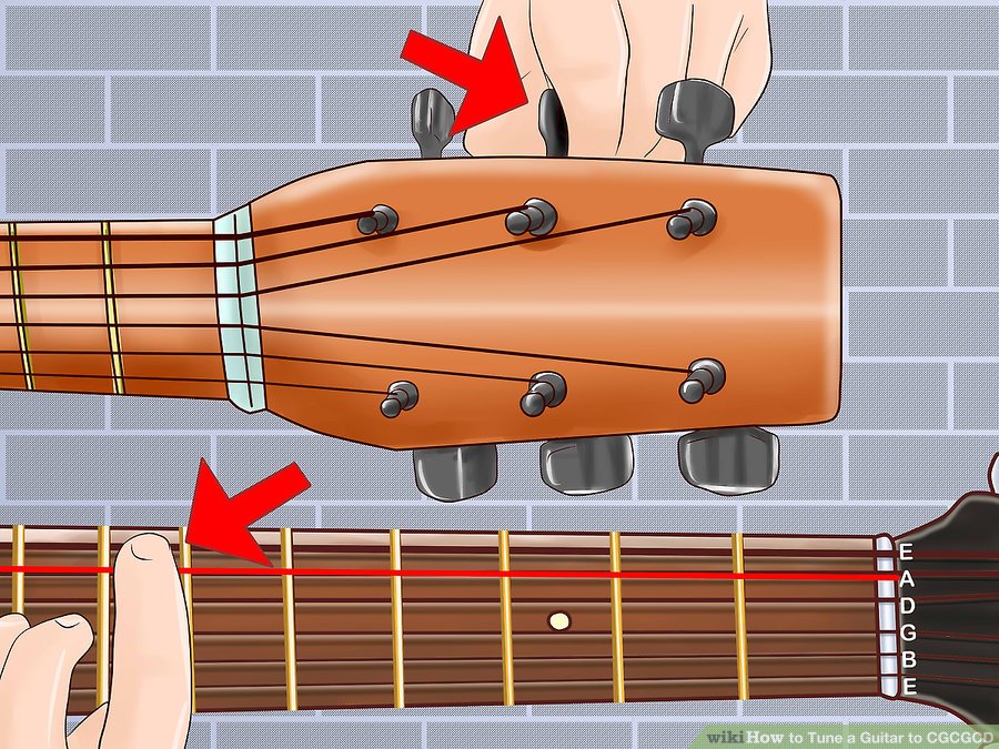 Tiến hành điều chỉnh dây A, xuống G