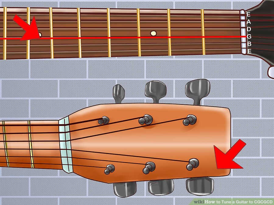 Điều chỉnh dây G, dây số ba (bằng cách đếm từ dây e nhỏ) hoặc số 4 nếu bạn đếm nó từ dây E lớn.