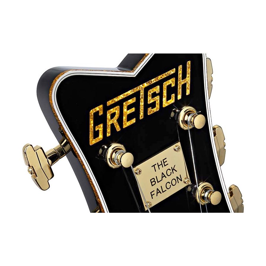 Tem dán đầu đàn với Logo sắc sảo và đẹp mắt của đàn Guitar Gretsch.