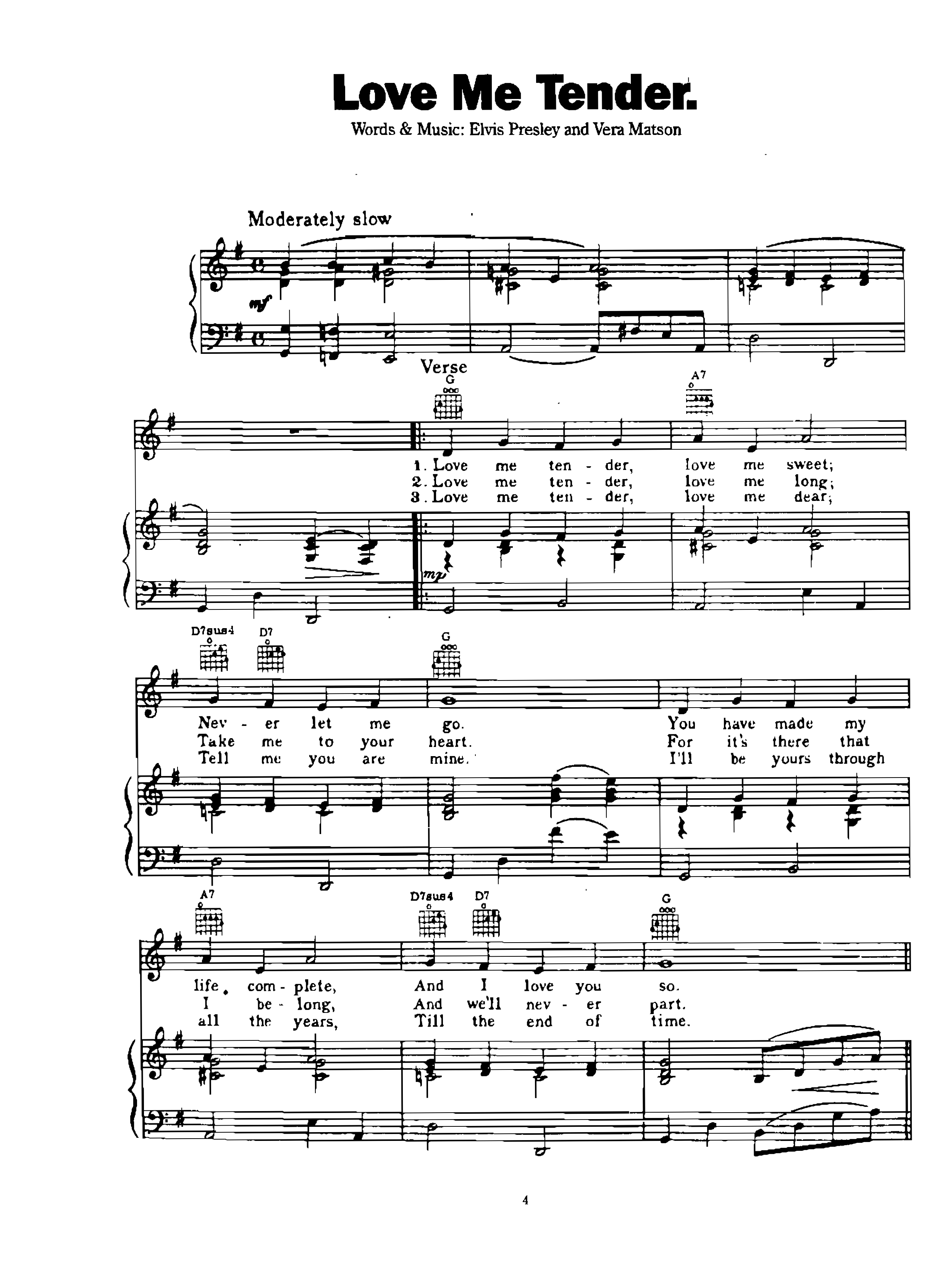 page_000004 Chia sẻ: Elvis Presley với các ca khúc nổi tiếng soạn cho Piano và Guitar love me tender
