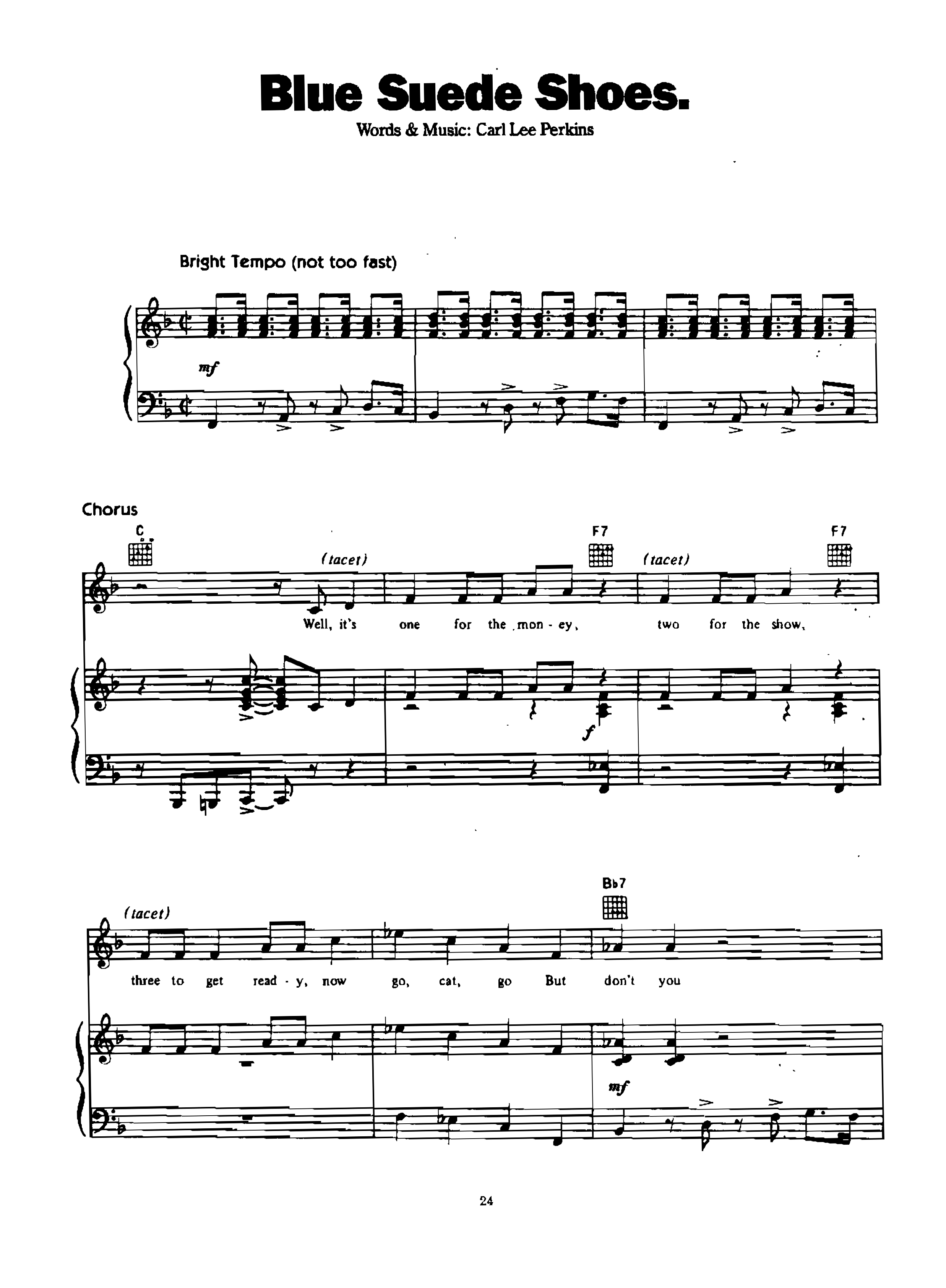page_000024 Chia sẻ: Elvis Presley với các ca khúc nổi tiếng soạn cho Piano và Guitar blue suede shoes