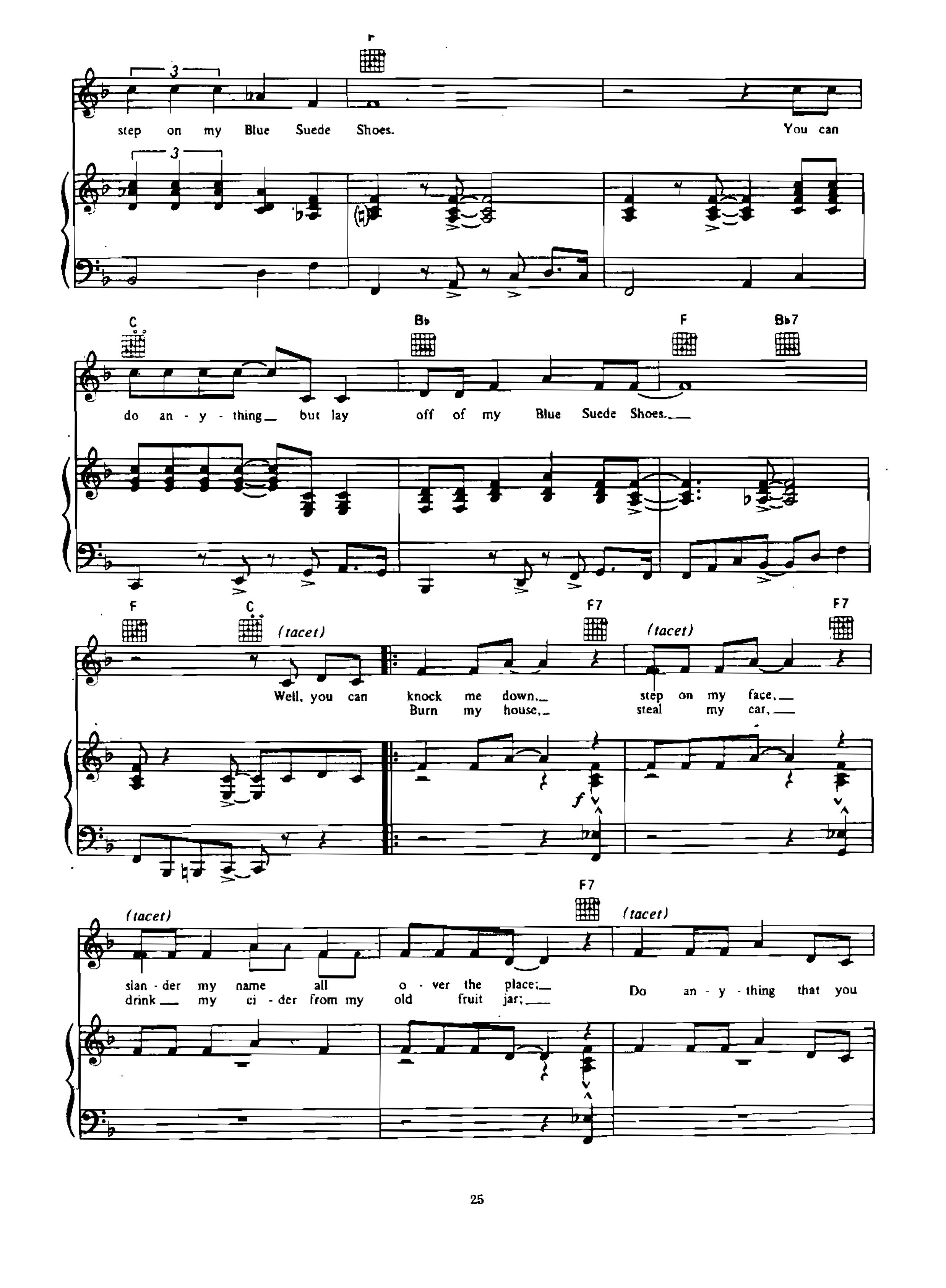 page_000025 Chia sẻ: Elvis Presley với các ca khúc nổi tiếng soạn cho Piano và Guitar blue suede shoes