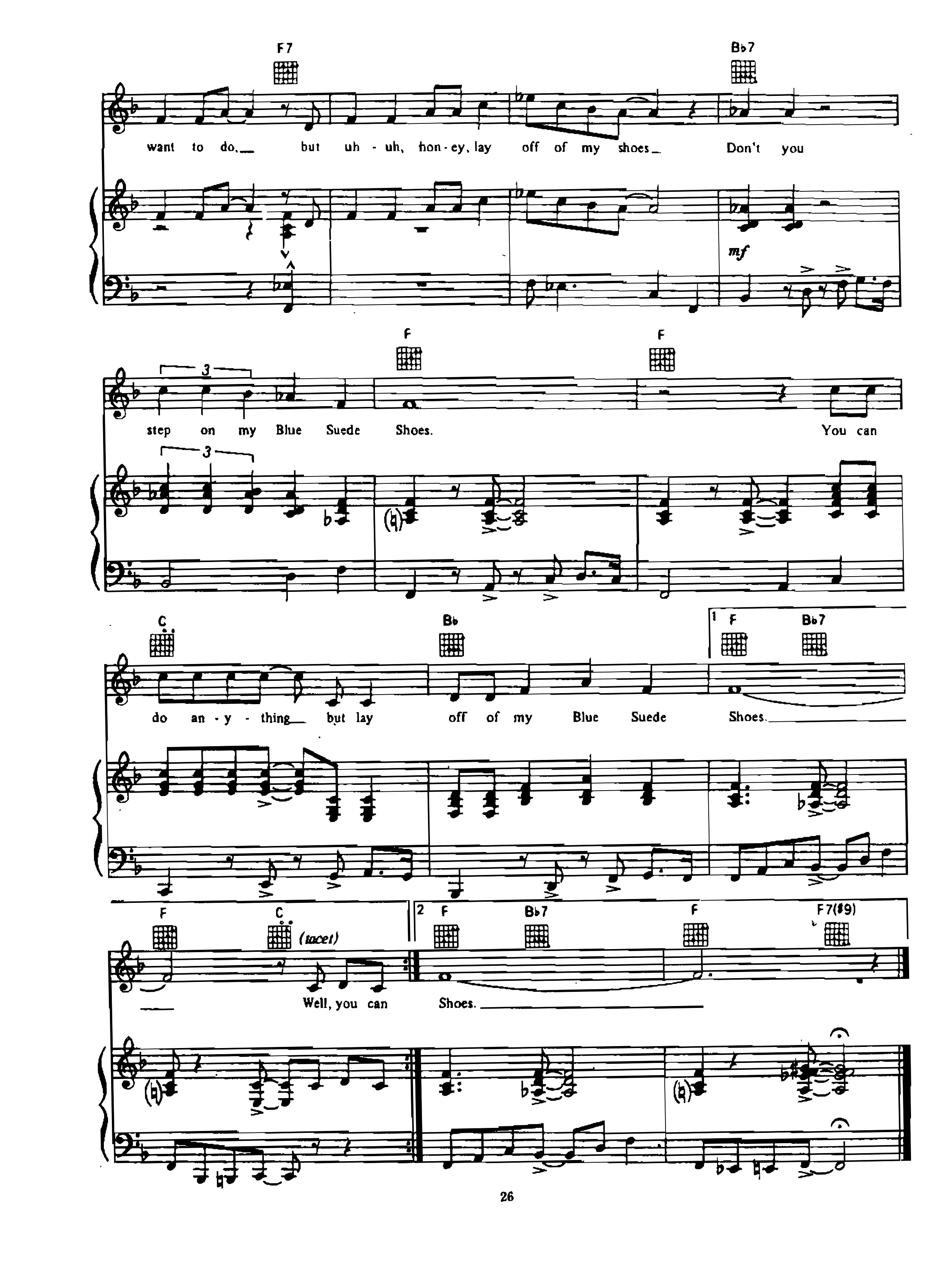 page_000026 Chia sẻ: Elvis Presley với các ca khúc nổi tiếng soạn cho Piano và Guitar blue suede shoes