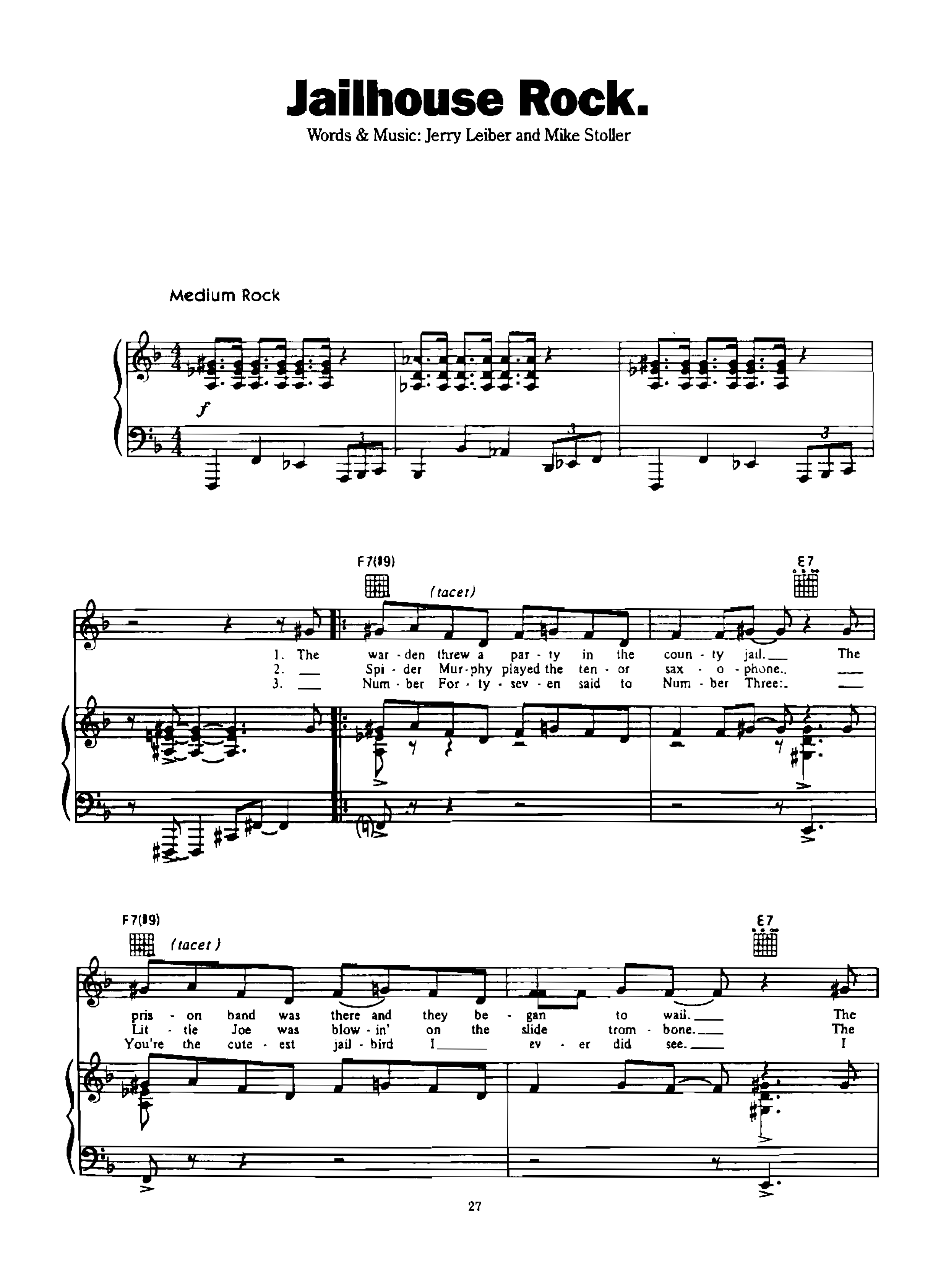page_000027 Chia sẻ: Elvis Presley với các ca khúc nổi tiếng soạn cho Piano và Guitar Jailhouse Rock