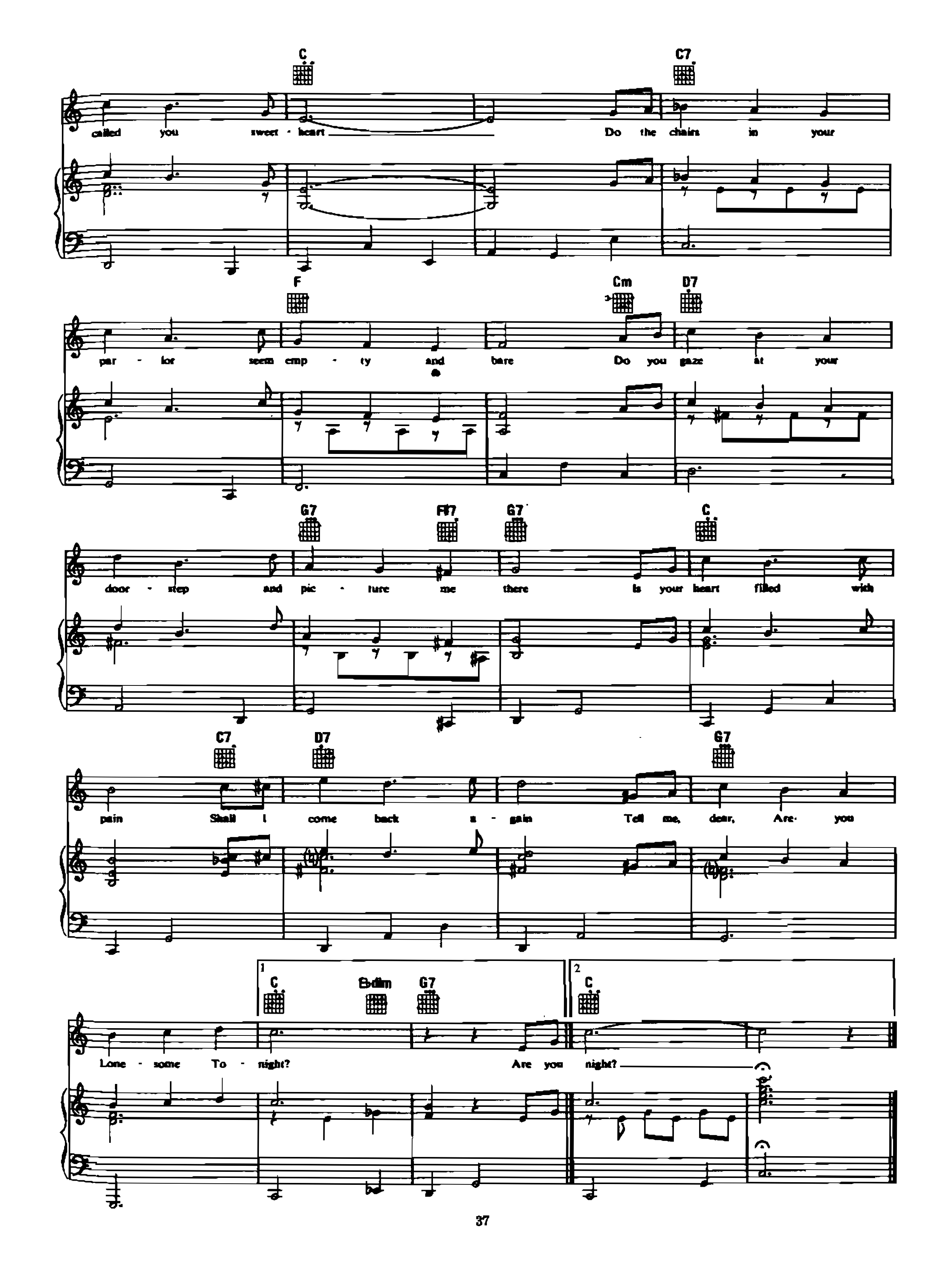 page_000037 Chia sẻ: Elvis Presley với các ca khúc nổi tiếng soạn cho Piano và Guitar Are you Lonesome tonight