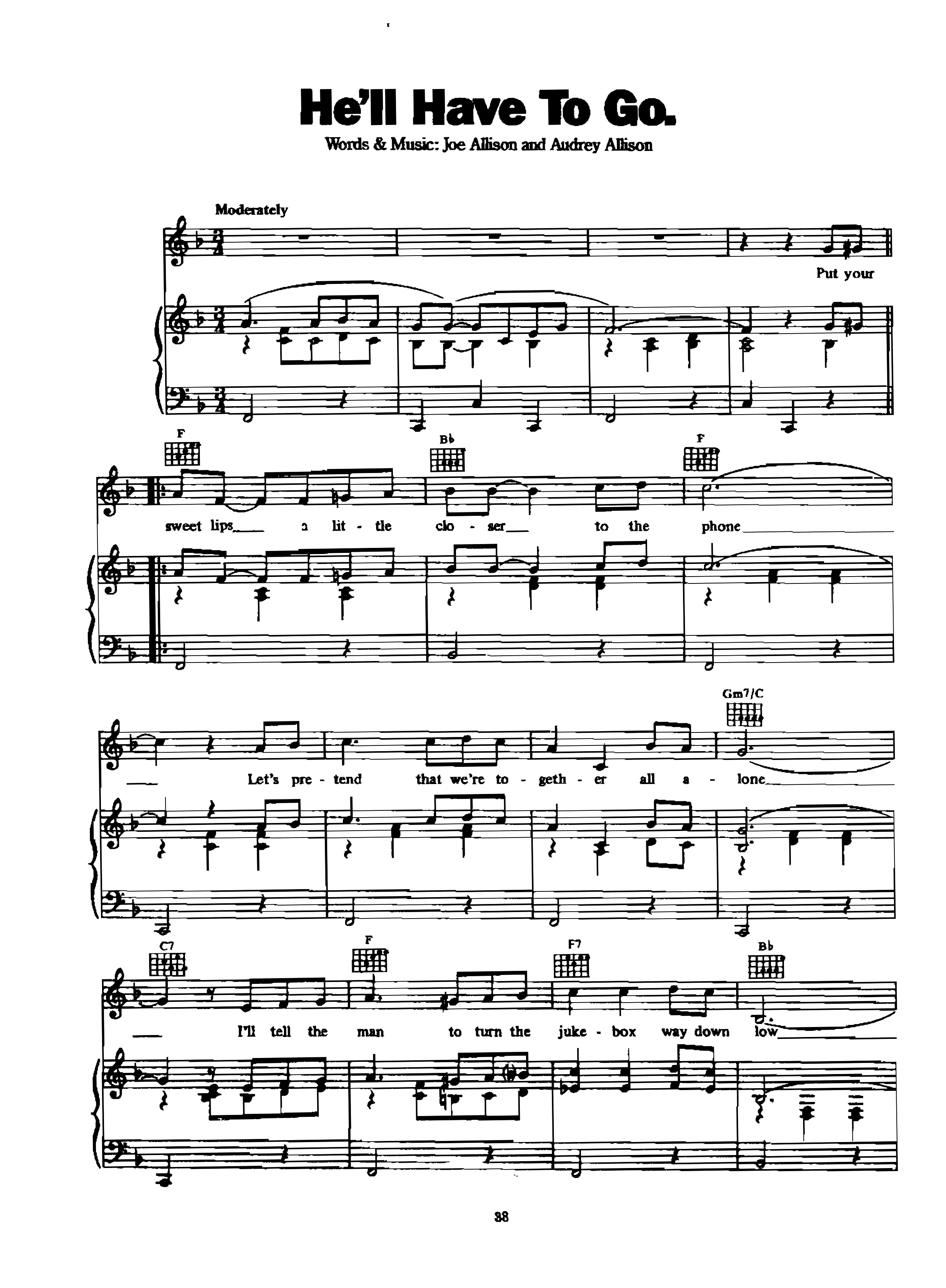 page_000038 Chia sẻ: Elvis Presley với các ca khúc nổi tiếng soạn cho Piano và Guitar He'll have to go