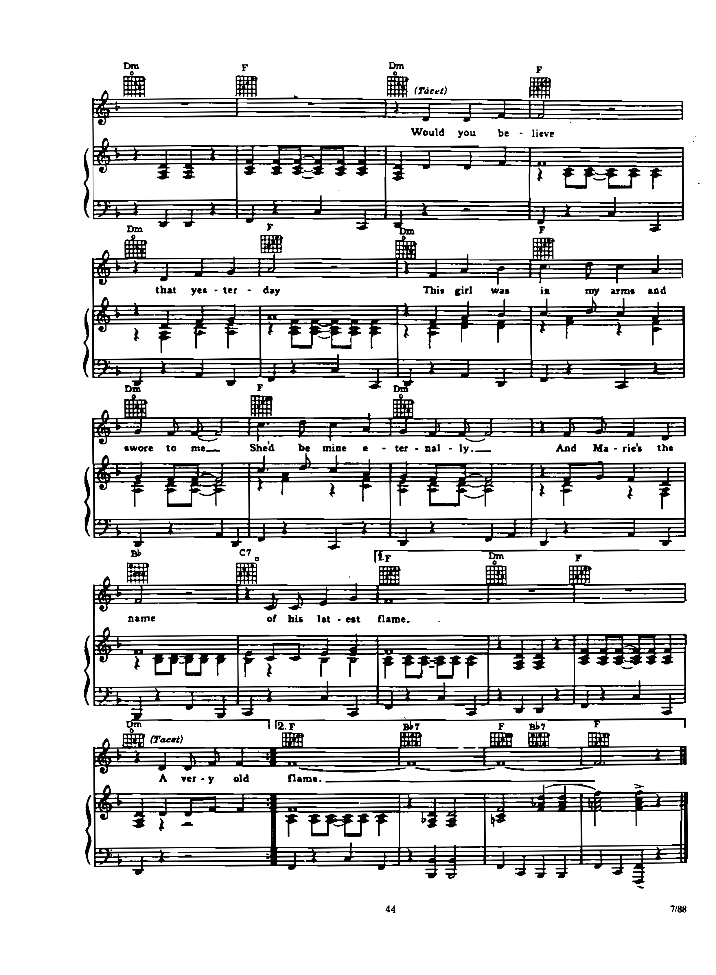 page_000044 Chia sẻ: Elvis Presley với các ca khúc nổi tiếng soạn cho Piano và Guitar His latest flame (Maire's the name)