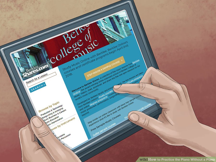 Thực hành sử dụng các hướng dẫn piano trên video trực tuyến