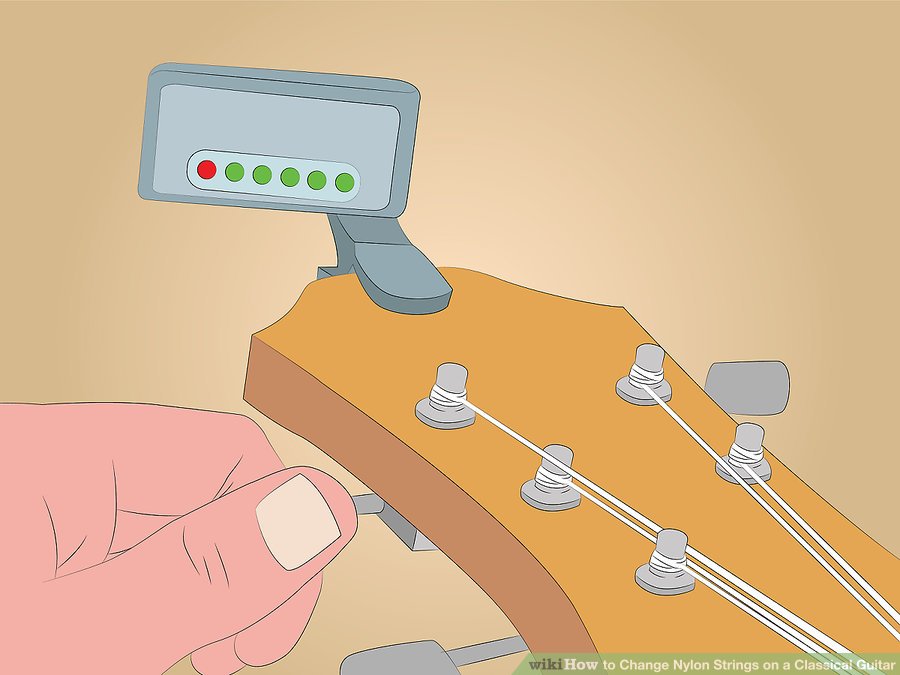 Tinh chỉnh tông của dây bằng guitar tuner